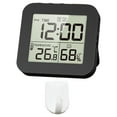 thumbnail image 3 of Tnarru Digital Alarm Clock Digital Bathroom Clock Electronic LED Time Display Bedside Clock Temperature Display for Dormitory Office 1 Hook Black, 3 of 8