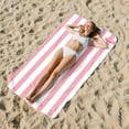 thumbnail image 3 of Bath Towel Microfiber Polyester Striped Design Super Absorbent Soft Lightweight Machine Washable Quick Drying for Bathroom Beach Home Travel Use, 3 of 4