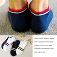 thumbnail image 3 of Men's Polyester Sports Socks Stripe Pattern Deodorant Sweat Resist Athletic Ankles Socks Sports Low Cut Socks, 3 of 7