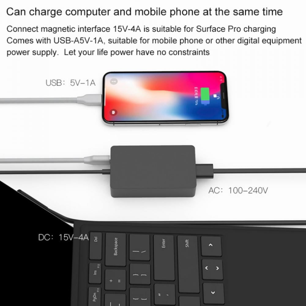 Surface Book Charger, 15V 4A 65W Surface Pro 7 Power Supply Compatible with Microsoft Surface Book Surface Laptop Surface Pro 3 4 5 6 GO BOOK