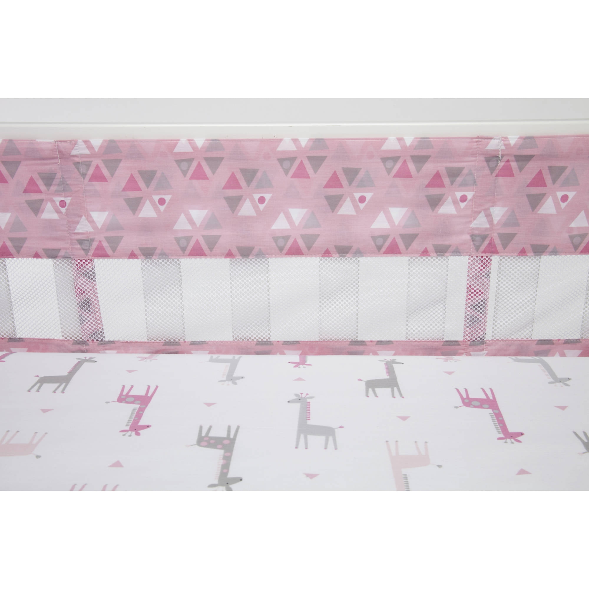 Little Love by NoJo Giraffe Time Pink Crib Liner