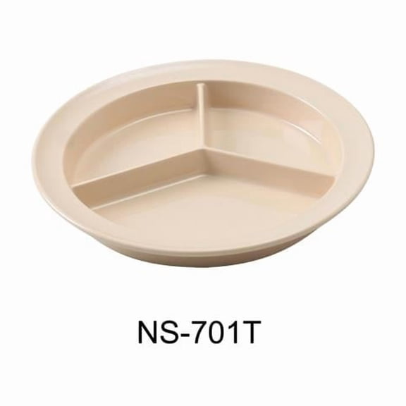 Yanco NS-701T 8.75 in. Nessico Deep Compartment Plate - Melamine, Tan - Pack of 24