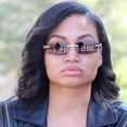 thumbnail image 4 of GFDYREE Flawless Slim Dean Rimless Sunglasses Rectangular Metal & Wood Art Glasses, 4 of 5