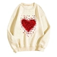 thumbnail image 4 of WREESH Matching Couple Sweatshirt Valentine's Day Outfit, 1 Piece Heart Printed Pullover Tops Anniversary Valentine Gifts for Him and Her Beige, 4 of 5