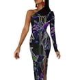 thumbnail image 3 of Electric Columbine Half Dleeve Split Dress dress women summer women"s clothing summer novelties, 3 of 6