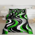 thumbnail image 2 of Manfei Green Stripes Adult Bedding Comforter Set, Abstract Ombre Twin Comforter Sets, Chic Geometric Artwork Reversible Bedding Set, Breathable Home Decor, 2pcs, 2 of 8