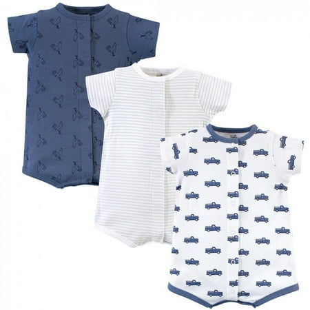 UPC: 0660168633726 | Touched by Nature Baby Boy Organic Cotton Rompers 3pk  Truck  12-18 Months