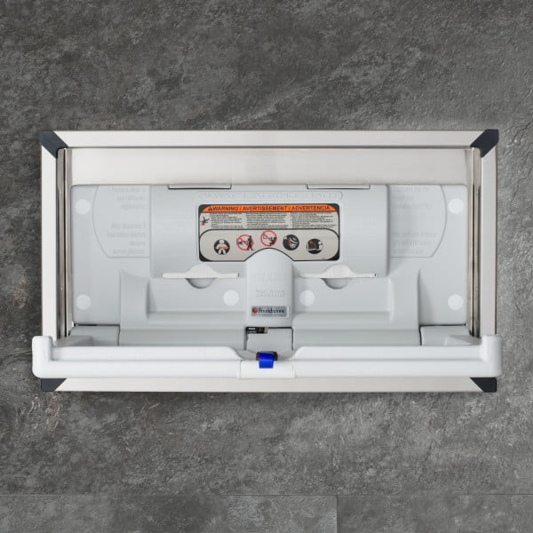 Foundations Classic Horizontal Baby Changing Station, Recessed Mount, Stainless Steel Frame, 5240259, Gray