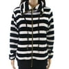 Calvin Klein NEW Black Womens Size Medium M Full Zip Striped Sweater