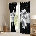 thumbnail image 3 of jejeloiu Cute Cartoon Bowknot Curtains Pack of 2 (42x84 Each),Kawaii Bowtie Curtains Blackout,Silver Diamond Bedroom Curtains For Girls Kids,Breathable Home Decor, 3 of 6