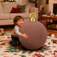 thumbnail image 5 of 15.7 Inch Inflatable Velvet Christmas Ball Decorations Large Flocked Holiday Inflatables for Outdoor Yard and Garden Decor Blow Up Christmas Ornaments for Porch and Winter Celebration Display Brown, 5 of 10