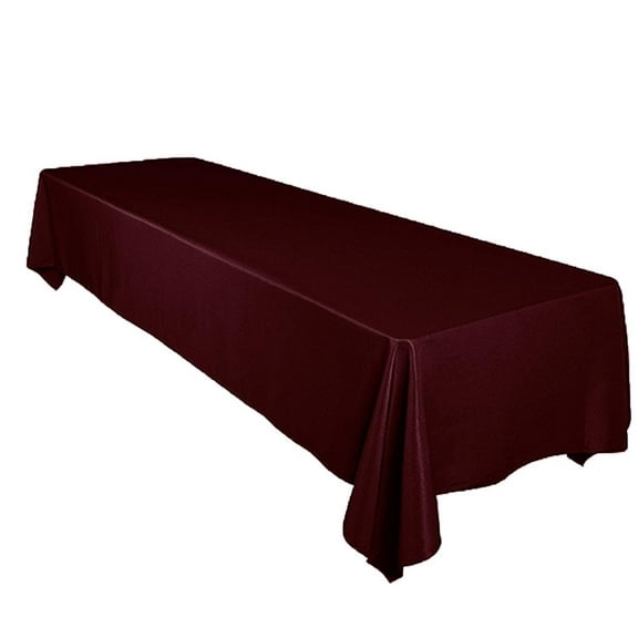 Shiny Satin Solid Tablecloth Burgundy
