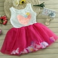 thumbnail image 2 of Toddler Dresses Kids Baby Girl Flower Lace Heart Splice Tulle Tutu Party Princess Dress Hot Pink Elegant Kids Outfits 3 Years-4 Years, 2 of 4