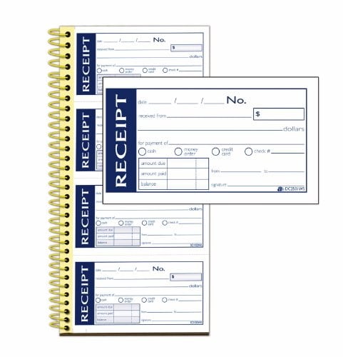 Office Products 200 Sets Per Book 2 Part Adams Write N Stick Receipt Book 4 Receipts Per Page 5 1 4 X 11 Sc1152ws Carbonless White Canary Spiral Bound Office Supplies