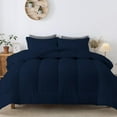 thumbnail image 2 of D.N.G. BEDDINGS 5 Piece Luxury Straight Line Pattern Comforter Set, Premium Super Soft, 800 Thread Count, 100% Egyptian Cotton, Oversized Super King Size Navy Solid Color, 2 of 6