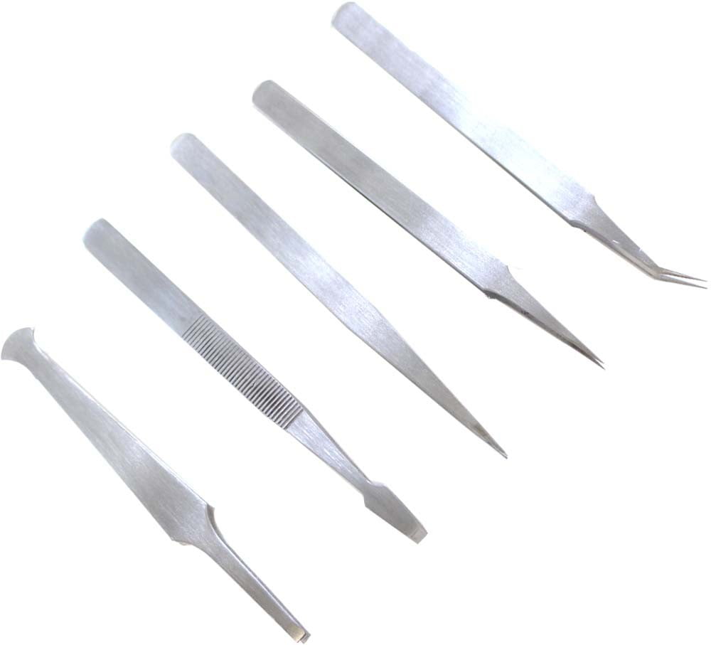 5 PIECE TWEEZERS SET in POUCH. This offering is for 2 units.