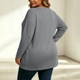 thumbnail image 7 of yillto S-5XL Womens Tops Basic Long Sleeve Blouse Fall Trendy Loose Casual Crew Neck Plus Size Top, 7 of 7