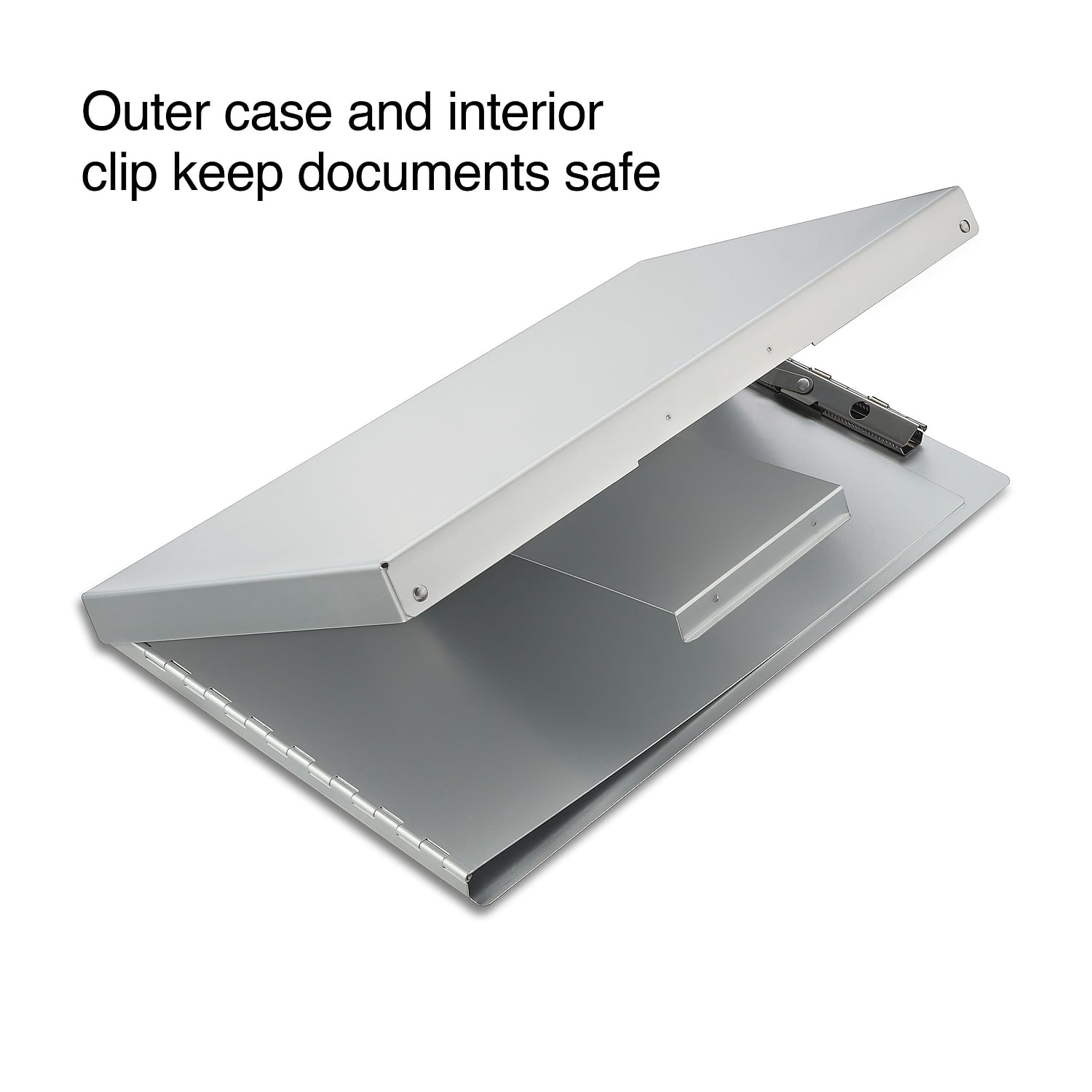 Staples Aluminum Side Loading Clipboard with Storage Legal Size Silver 44398-CC