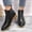 Black, variant on Fnooota Women's Ankle Booties, Block Heel Comfort Non Slip Side Zipper Fall Winter Shoes Brown Size 7