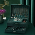thumbnail image 1 of EGNMCR Jewelry Organizer Box Leather Large Jewelry Boxes Earrings Organizer Storage Case Double Layer Display With Removable Tray Elegant Jewelry Box Jewelry container, 1 of 9