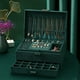 thumbnail image 1 of Joyeros para mujer, organizador de joyas, caja de cuero, grandes joyeros, organizador de pendientes, estuche de almacenamiento, exhibición de doble capa con bandeja extraíble, elegante joyero, contene, 1 of 5