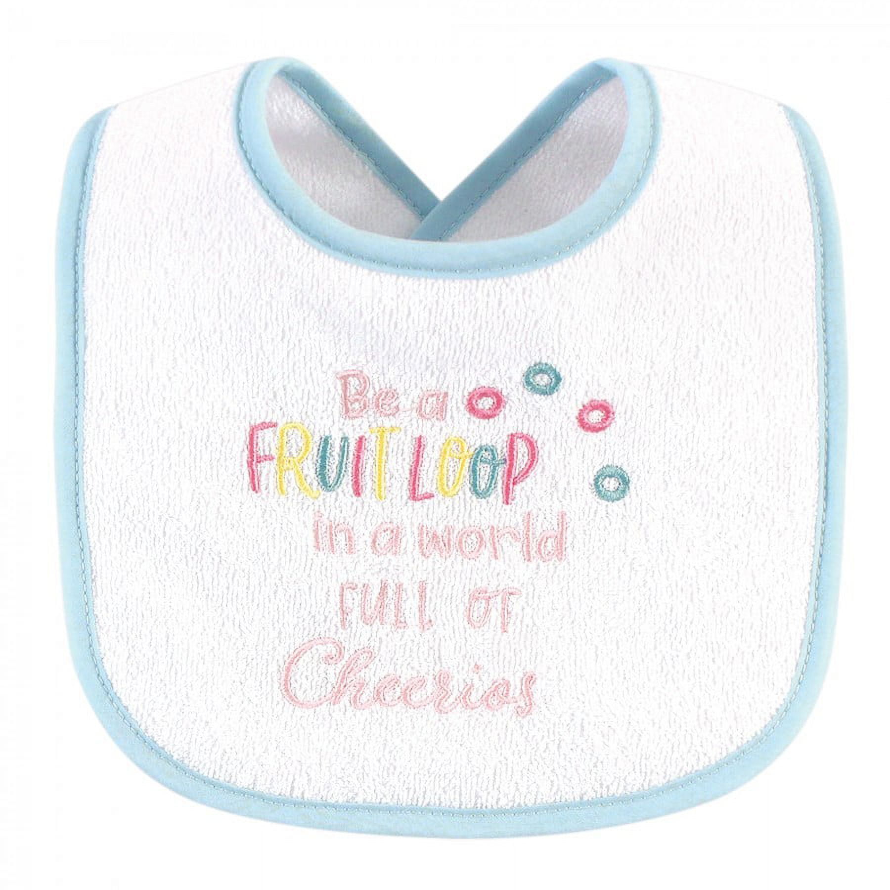 Hudson Baby Infant Girl Cotton Terry Drooler Bibs with Fiber Filling 10pk, Food Girl, One Size