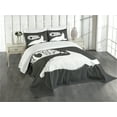 thumbnail image 3 of Ambesonne Yoga Quilted Bedspread Set 3 Pcs, Polar Bear Grunge, King Size, Charcoal Grey White, 3 of 5