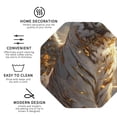 thumbnail image 4 of Pofeuu Golden White Tiger Print Leather Coasters Set of 6, Round Cups Mugs Mat Pad for Home Kitchen Heat Resistant Drink Coasters,Octagon, 4 of 7