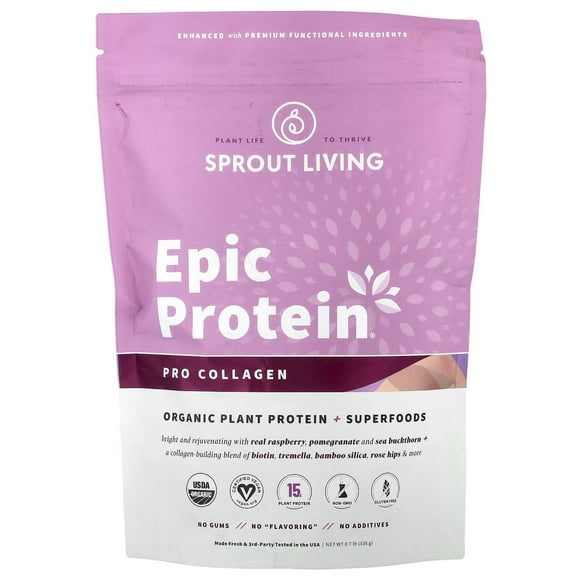 Sprout Living Epic Protein Pro Colageno, Vegana 364gr