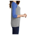 thumbnail image 3 of Mafoose Womens Perfect Tri 3/4-Sleeve Female Raglan T-Shirt Royal Frost/ Grey Frost S, 3 of 6