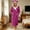#0468-Hot Pink, variant on Womens Winter Comfy Hooded Long Sleeve Fleece Robe, Soft Bathrobe for Womens, Plain Long House Coat
