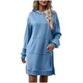 thumbnail image 2 of Gspmoly Robe pour Femmes, Nouvelle Robe Chandail Longue à Capuche à Manches Longues avec Poche et Fente pour l'Automne/hiver, Robes de Vacances pour Femmes jusqu'à 60 % de Rabais, 2 of 6