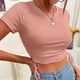 thumbnail image 1 of Camiseta corta ajustada para mujer,Camiseta de manga corta para mujer Camiseta corta ajustada para mujer Top de manga corta para mujer Rendimiento sólido, 1 of 6