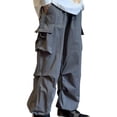 thumbnail image 3 of Ropa de calle 2024, pantalones casuales de primavera para hombre, cintura elástica, pantalones Cargo de Color sólido, pantalones holgados con múltiples bolsillos para mujer, ropa, 3 of 5