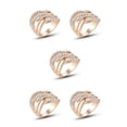 thumbnail image 1 of Jumpingount Anillo de cristal de aleación para mujer, joyería artística para nudillos de boda, esposa, cumpleaños, oficina, dama, regalo personalizado, Tamaño 8 5piezas Jumpingount CBP224964, 1 of 5