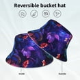 thumbnail image 2 of KLL Magic Colorful Forest Leaves Bucket Hat for Women Men Packable Travel Beach Sun Hat Outdoor Rave Accessories Reflective Fisherman Cap, 2 of 7