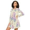 thumbnail image 3 of FORMRS Womens Long Sleeve Nightgowns Crew Neck Sleep Shirt Soft Pajamas Sizes S-3XL, Roller Disco, 3 of 8