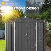 8 x 6 Outdoor Storage Shed on Sale, Aiho Shed & Outdoor Storage Clearance, Metal Storage Shed for Outside, Backyard, Garden & Patio - Dark Gray