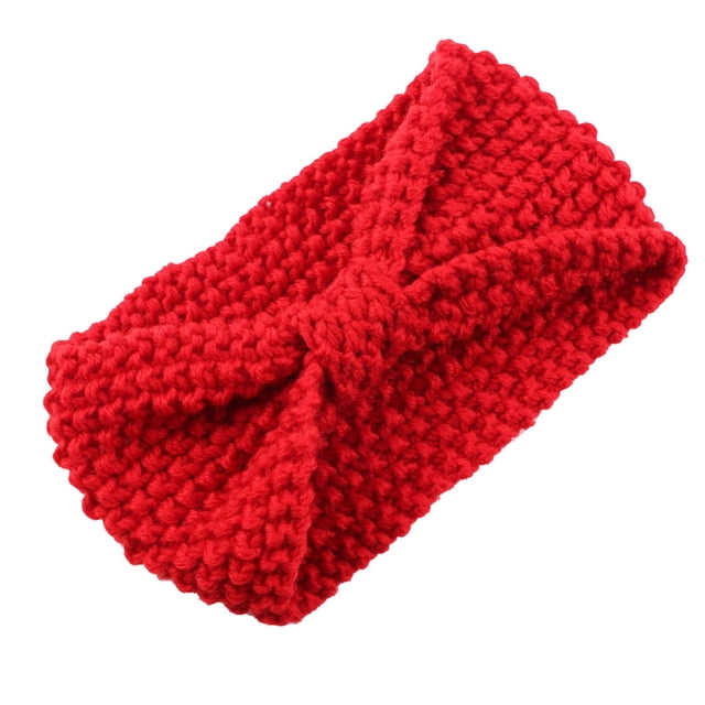 Liquidation! Baberdicy Bandeau Crocheté Solide pour Femme Adulte, Chaud et Volumineux, Rouge