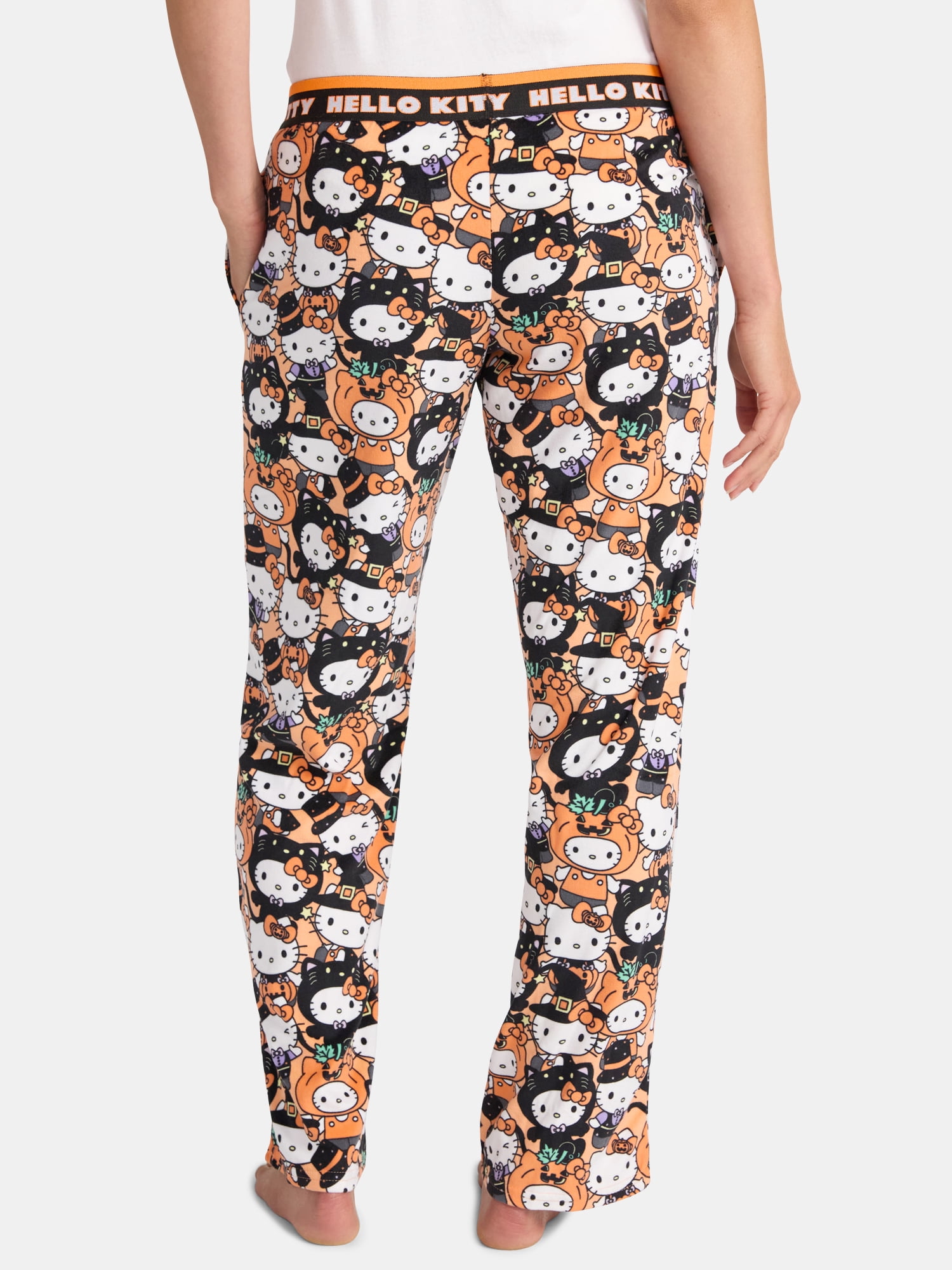 Hello Kitty Women's and Women's Plus Halloween Velour Sleep Pants, Sizes XS-3X