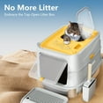 thumbnail image 7 of Extra Large Stainless Steel Litter Box with Lid & Scoop, Enclosed Metal Kitty Litter Box with Step, Front Entry Top Exit, Odor Control, Anti-Leakage, Non-Sticky, Easy Cleaning, 7 of 7