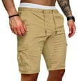 thumbnail image 3 of adviicd Linen Shorts Men's Linen Casual Classic Fit Short Drawstring Summer Beach Shorts Mens Work Shorts, 3 of 5