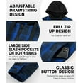 thumbnail image 5 of SPEEDRUN Men's Thick Fleece Plaid Jacket Flannel Shirts Sherpa Lined Full Zip Up Hoodie Winter Coat with Pockets Dark Navy 3XL, 5 of 5