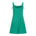 thumbnail image 7 of Women Plus Size Summer Casual Rompers Sleeveless Suspender Short Jumpsuits Bib Overalls Romper with Pockets, 7 of 7