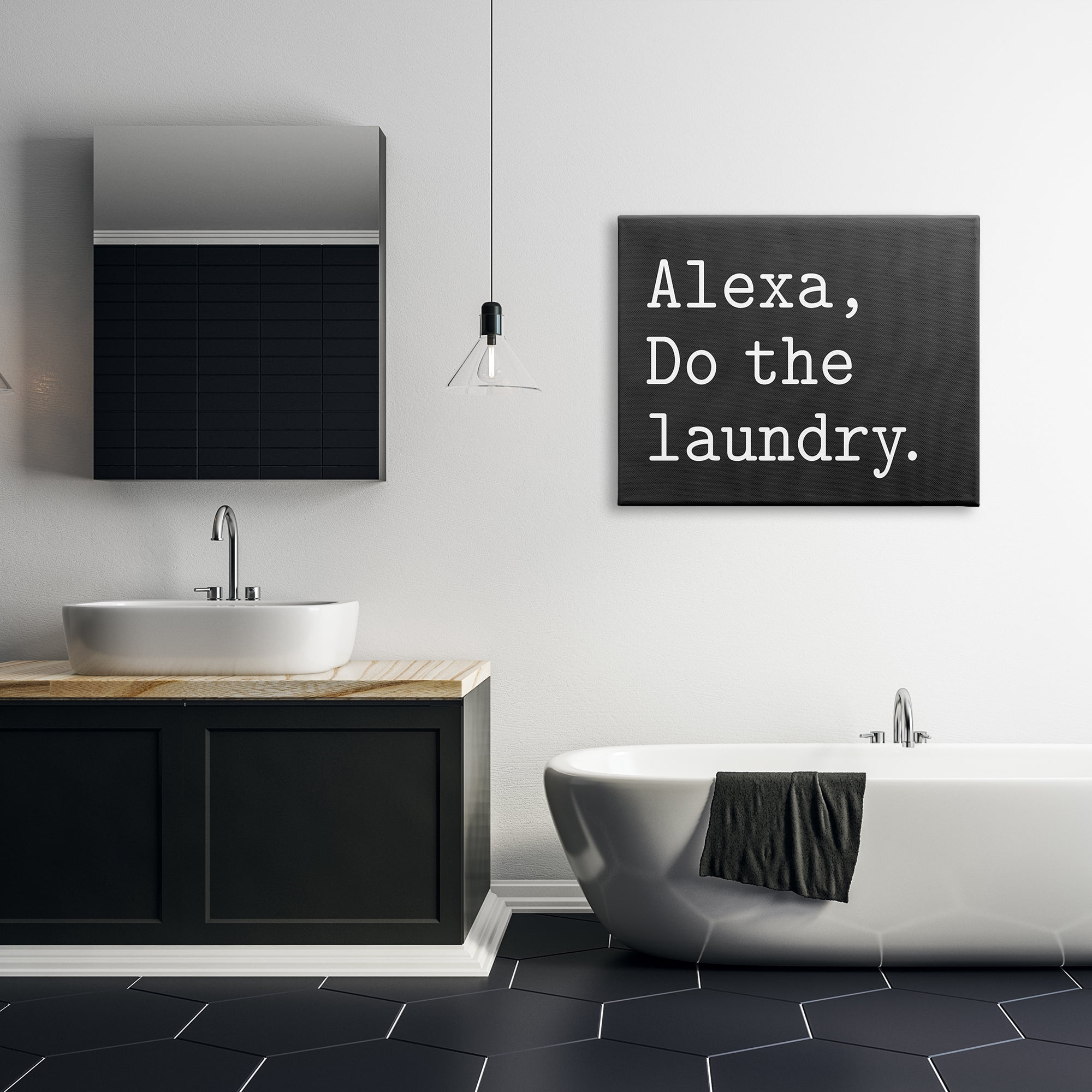 Stupell Industries Alexa, Do the Laundry Phrase Modern Minimal Typography, 30 x 40, Designed by Lettered and Lined