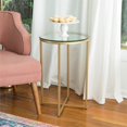 thumbnail image 2 of Pemberly Row Table Ronde en Métal Moderne avec Plateau en Verre en Or, 2 of 5