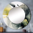 thumbnail image 1 of Designart "Brown Black and Yellow Splash" Fractals Miroir Enroulé pour Décoration Murale - Grand Miroir Rond Imprimé Noir - Miroir Moderne Rond 29 Pouces x 29 Pouces Pouces - Miroir Mural Rond Grand, 1 of 5