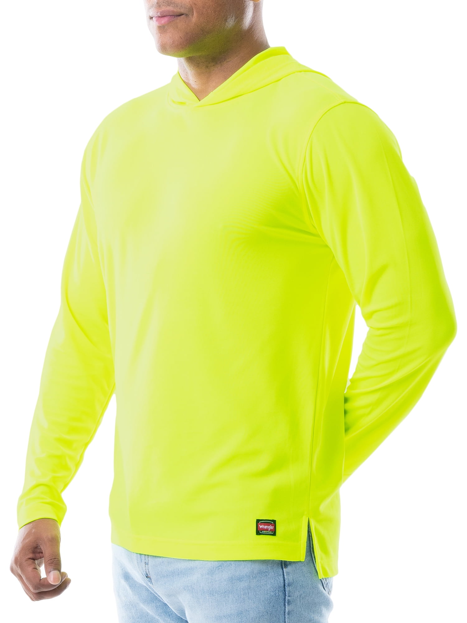 Wrangler Workwear Men's Long Sleeve UPF 40 Sun Shirt with Hoodie, sizes S-3XL