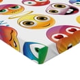 thumbnail image 2 of Funny Face Fitted Sheet, Rainbow Colors Cartoon Smiling Characters Sad Happy Angry Fierce Art Print, Decorative Soft Bedding All-round Elastic Pocket, Twin XL Size, Multicolor, by Ambesonne, 2 of 3