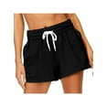 thumbnail image 1 of Innerwin Summer Beach Shorts Drawstring Ladies Short Hot Pants Sport Solid Color Breathable Mini Pant Black 2XL, 1 of 2